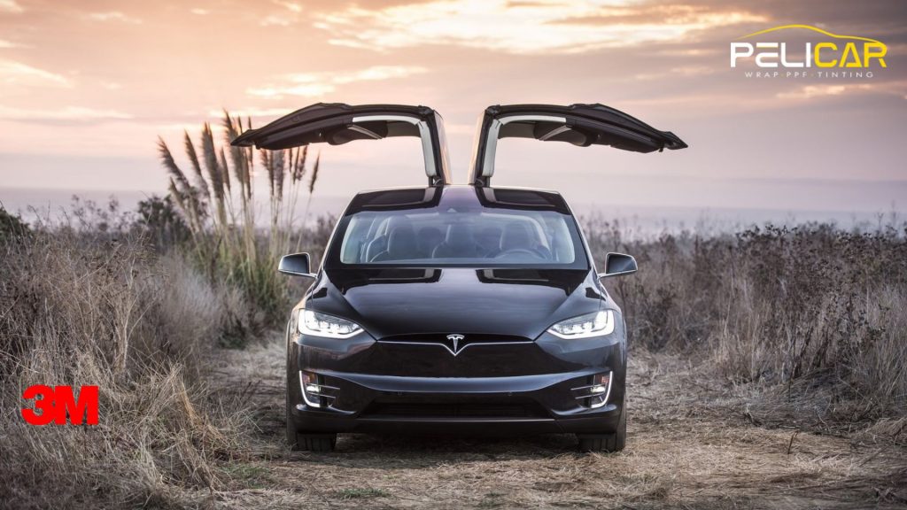 3M logo PPF and window tint pelicar window tint tesla model x